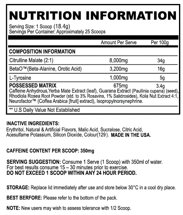 BLACK MAGIC BZRK PRE-WORKOUT